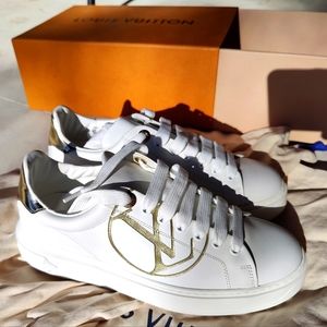 LV Louis Vuitton Time Out Trainers Gold White SNEAKERS women's